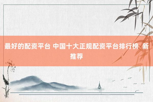 最好的配资平台 中国十大正规配资平台排行榜  新推荐