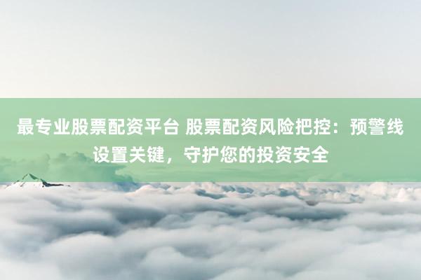 最专业股票配资平台 股票配资风险把控：预警线设置关键，守护您的投资安全