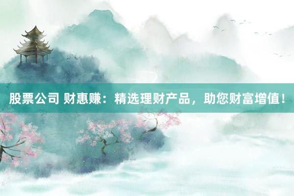 股票公司 财惠赚：精选理财产品，助您财富增值！