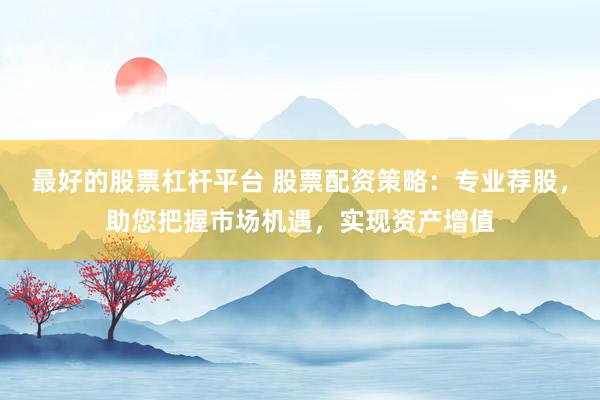 最好的股票杠杆平台 股票配资策略：专业荐股，助您把握市场机遇，实现资产增值