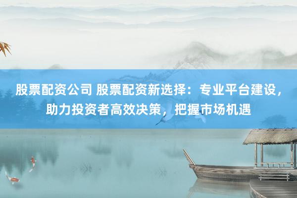 股票配资公司 股票配资新选择：专业平台建设，助力投资者高效决策，把握市场机遇