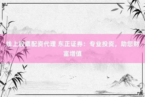 线上股票配资代理 东正证券：专业投资，助您财富增值