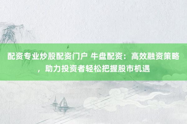 配资专业炒股配资门户 牛盘配资：高效融资策略，助力投资者轻松把握股市机遇
