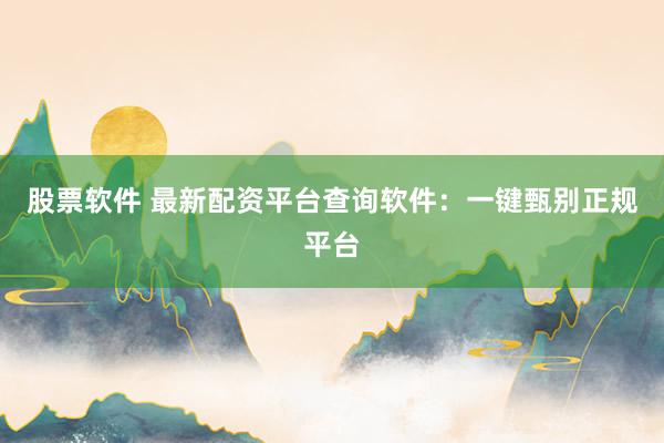 股票软件 最新配资平台查询软件：一键甄别正规平台