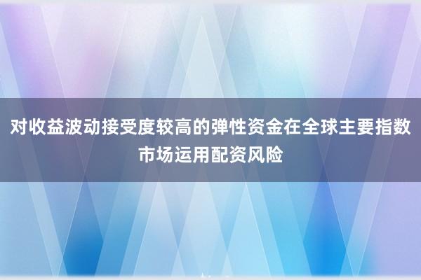 对收益波动接受度较高的弹性资金在全球主要指数市场运用配资风险