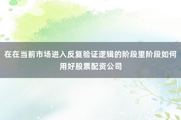 在在当前市场进入反复验证逻辑的阶段里阶段如何用好股票配资公司