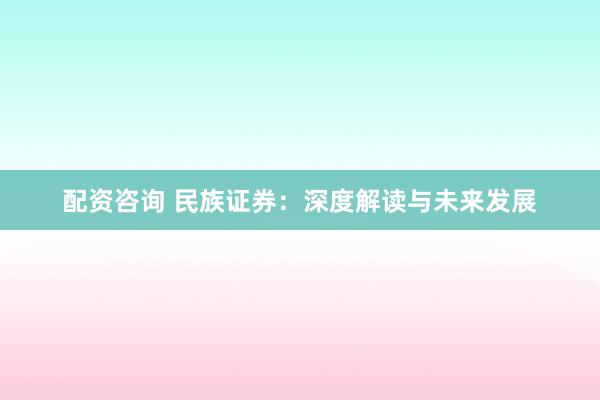 配资咨询 民族证券：深度解读与未来发展