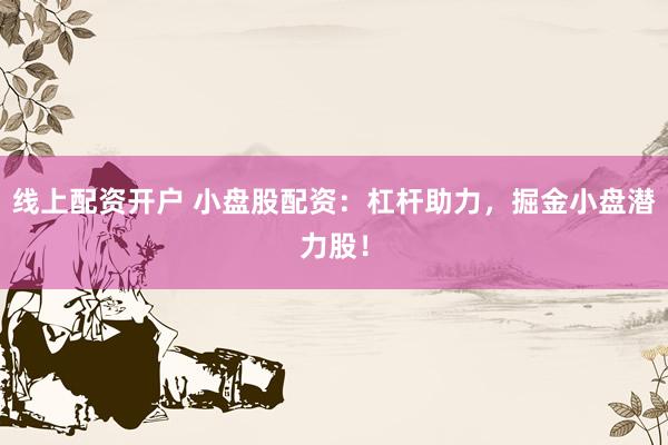 线上配资开户 小盘股配资：杠杆助力，掘金小盘潜力股！