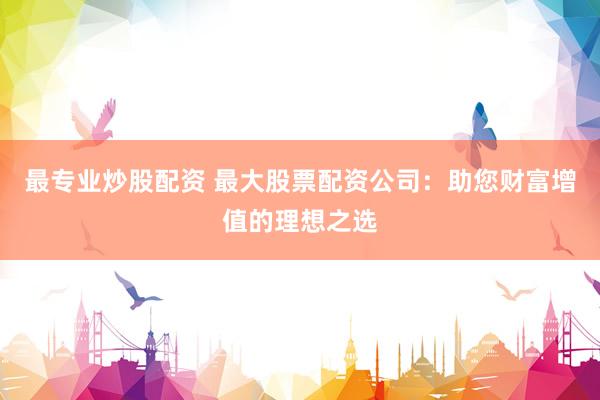 最专业炒股配资 最大股票配资公司:助您财富增值的理想之选