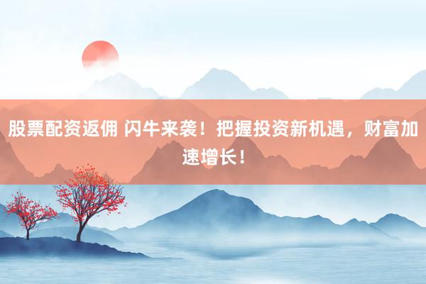 股票配资返佣 闪牛来袭！把握投资新机遇，财富加速增长！